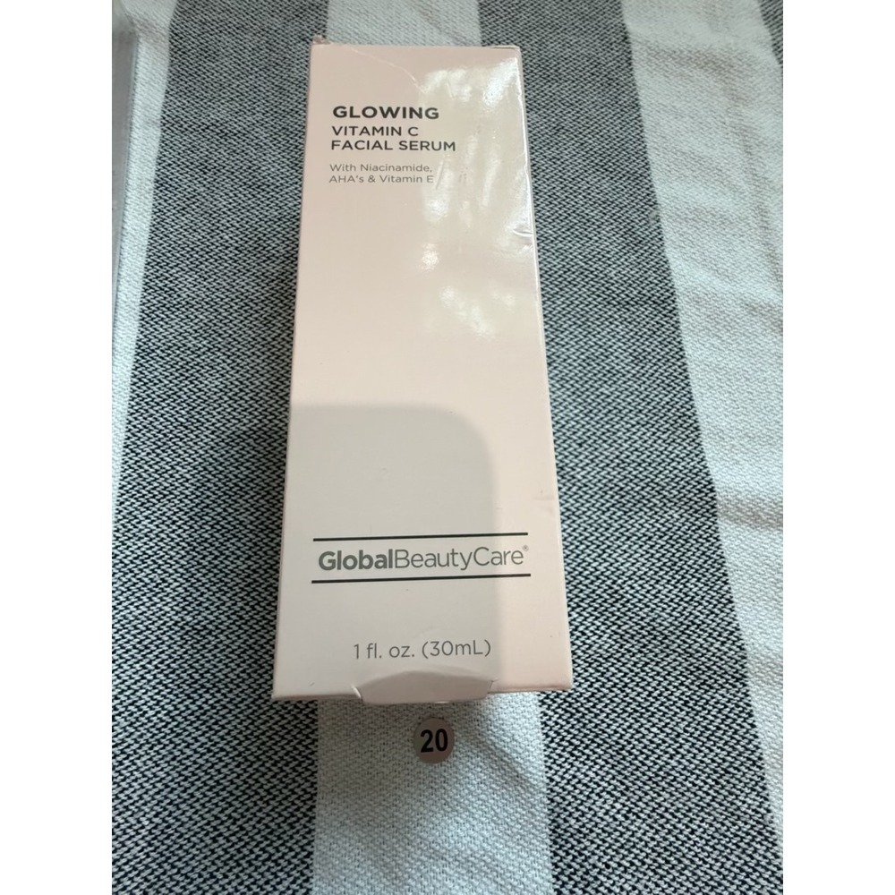 Global Beauty Care Glowing Vitamin C Facial Serum Niacinamide AHA Vitamin E 1oz